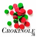 Crokinole 78: Spielsteine Rot + Gr&uuml;n je 12 St.